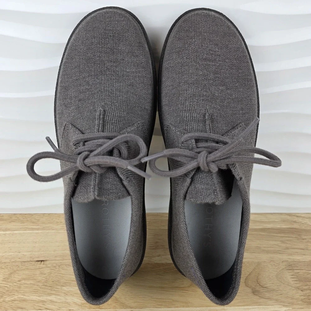 Rothys The Monty Sneakers Mens Size 10 Timber Brown Merino Wool Casual Shoes - Picture 10 of 14
